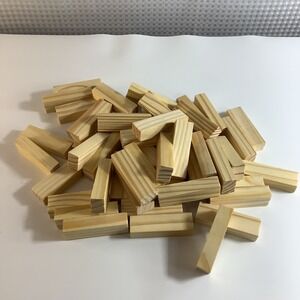 48 Solid Unfinished Wood Blocks Plain Wooden Craft Blocks